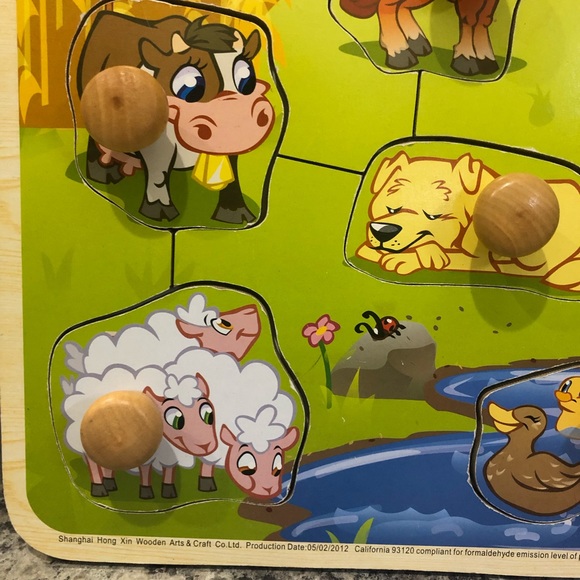 Wooden Block Farm Animal Puzzle, Toy - Picture 2 of 8